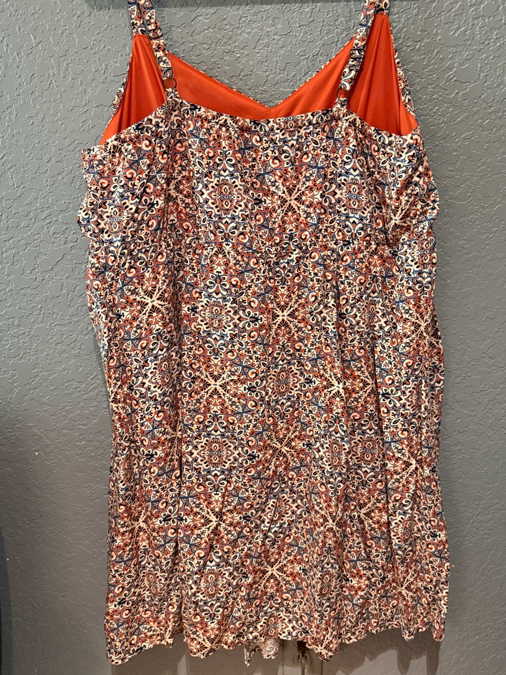 torrid 2X Like new Rust and Navy Mosaic Print mini Dress - Picture 6 of 7